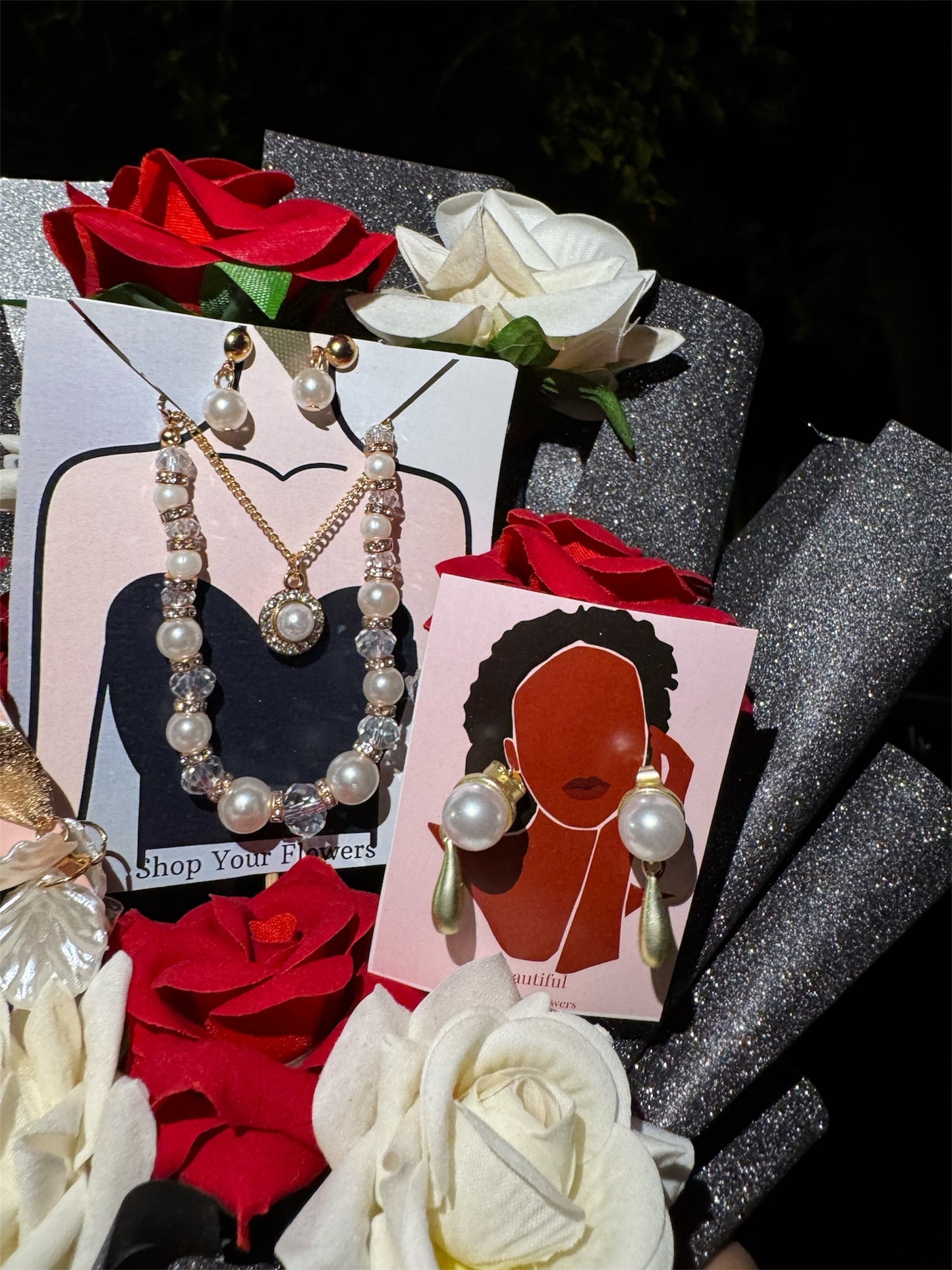 Midnight Luxe – A Glamorous Jewelry Bouquet