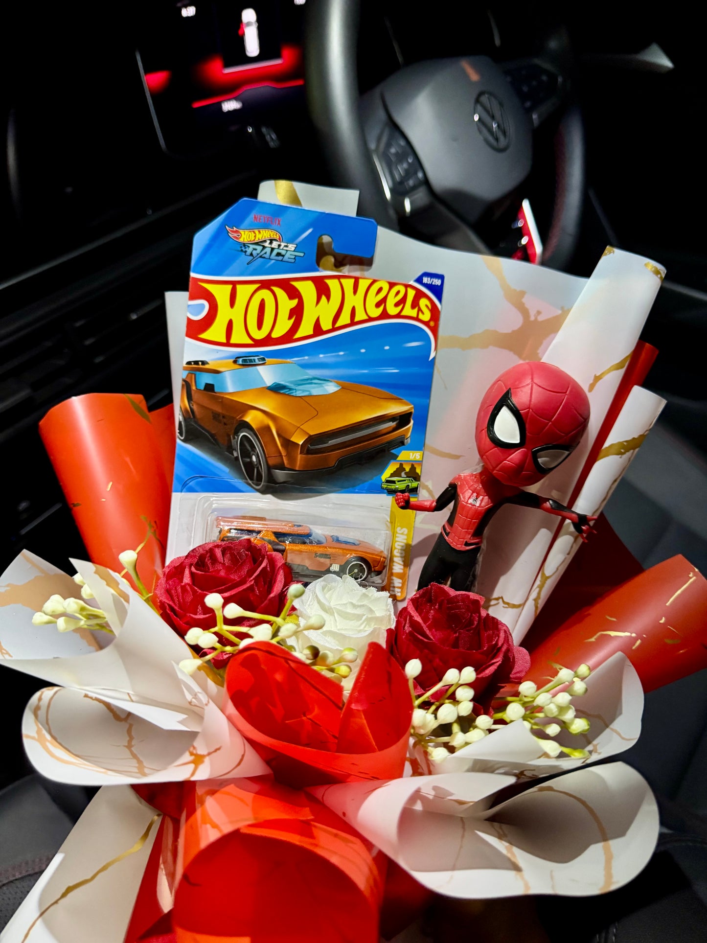 Spiderman Hot Wheels Bouquet – Crafted for your Inner Spidey Fan