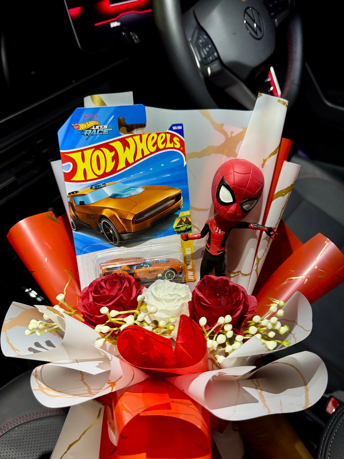 Spiderman Hot Wheels Bouquet – Crafted for your Inner Spidey Fan