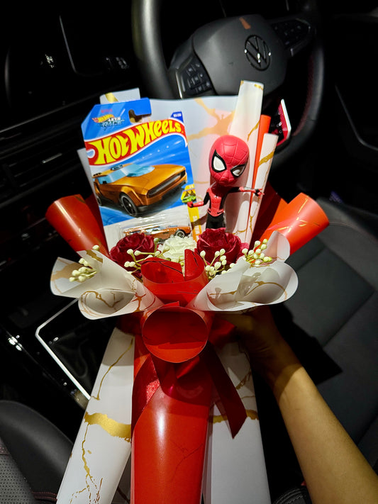 Spiderman Hot Wheels Bouquet – Crafted for your Inner Spidey Fan