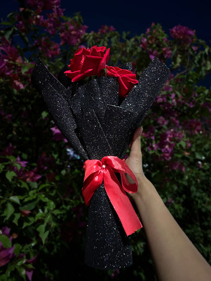 Red Rose Glitter Bouquet