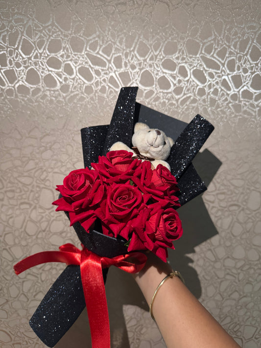 Red Rose Teddy Bouquet – Pure Heart Affair