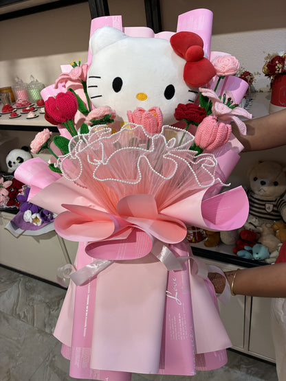 Hello Kitty Crochet Flower Bouquet – Wrapped in Pink Magic