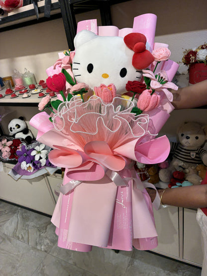 Hello Kitty Crochet Flower Bouquet – Wrapped in Pink Magic