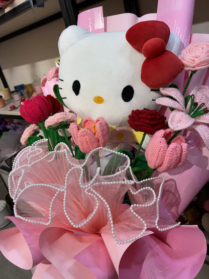 Hello Kitty Crochet Flower Bouquet – Wrapped in Pink Magic
