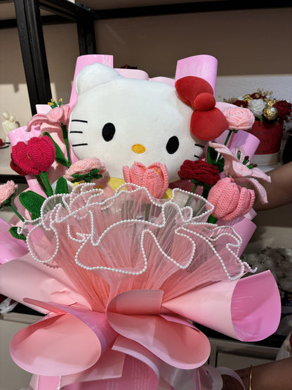 Hello Kitty Crochet Flower Bouquet – Wrapped in Pink Magic