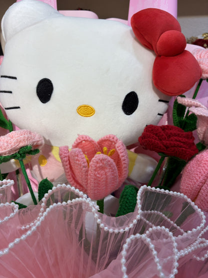 Hello Kitty Crochet Flower Bouquet – Wrapped in Pink Magic