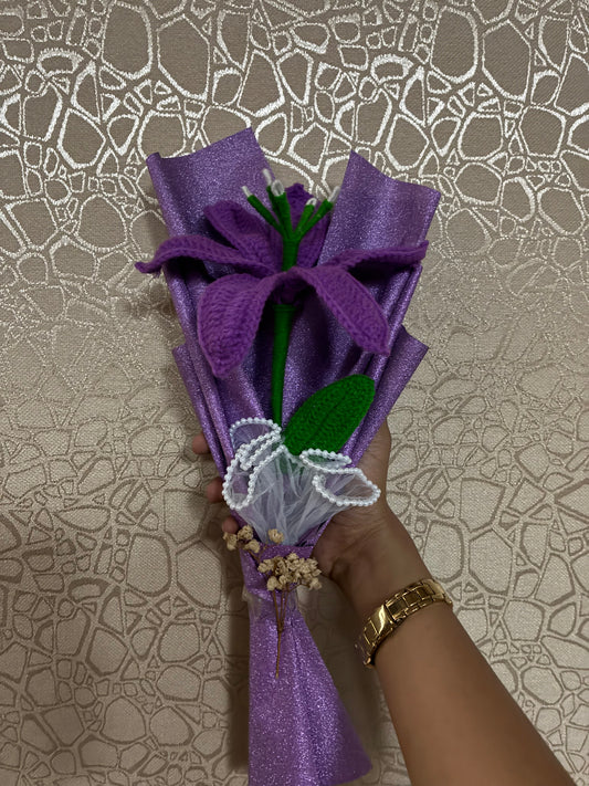 Lavender Crochet Lily Bouquet – Dreamy Lilac Elegance