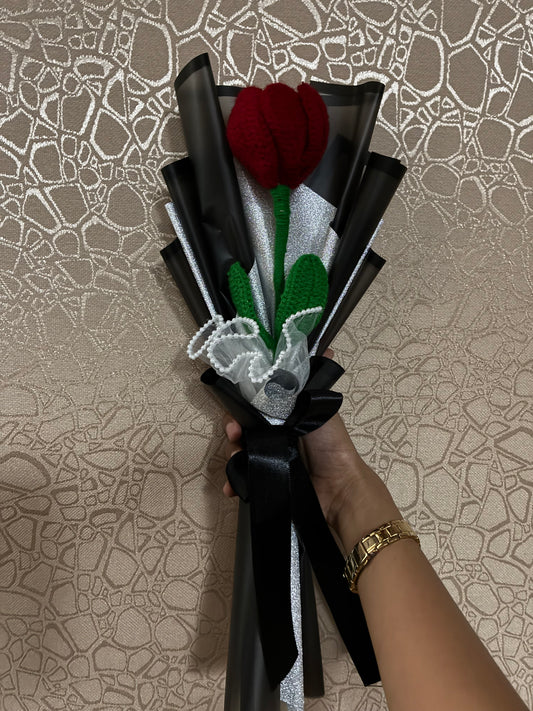 Red Crochet Tulip Bouquet – Crimson Romance