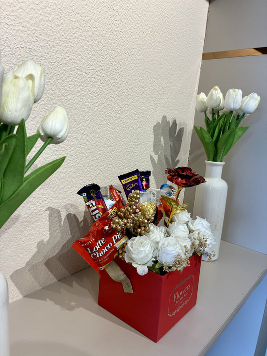 Luxury Chocolate & Flower Hamper – A Sweet Surprise Wrapped in Elegance