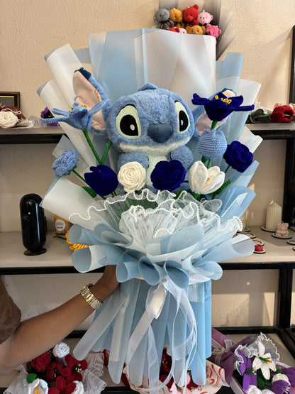 Cute Stitch Plush Crochet Bouquet – Where Cuteness Meets Handmade Elegance