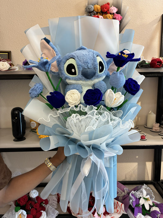 Cute Stitch Plush Crochet Bouquet – Where Cuteness Meets Handmade Elegance