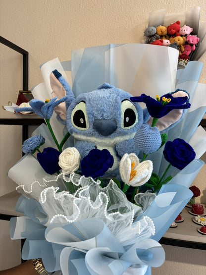 Cute Stitch Plush Crochet Bouquet – Where Cuteness Meets Handmade Elegance