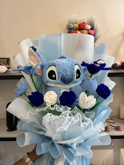 Cute Stitch Plush Crochet Bouquet – Where Cuteness Meets Handmade Elegance