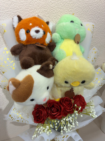 Luxury Soft Toy & Rose Bouquet – A Bouquet Full Of Cuddles, Wrapped In Love
