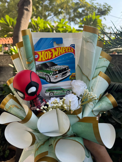 Deadpool Hot Wheels Bouquet – A Bold Mix of Horsepower and Humor