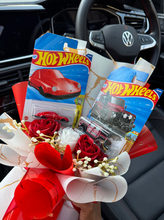 Defender and Porsche Hot Wheels Bouquet – Where Adventure Meets Speed