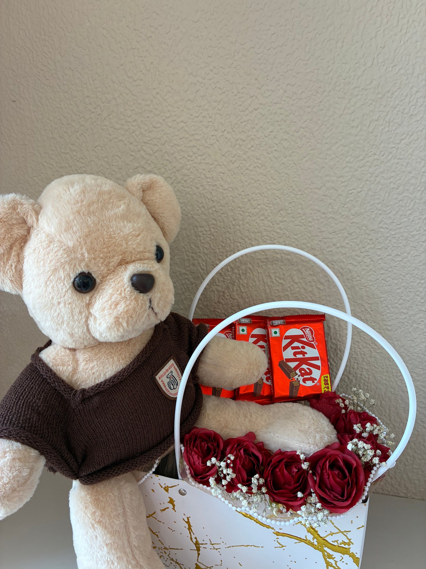 Cute Teddy Hamper – A Perfect Blend of Love, Roses & Chocolates