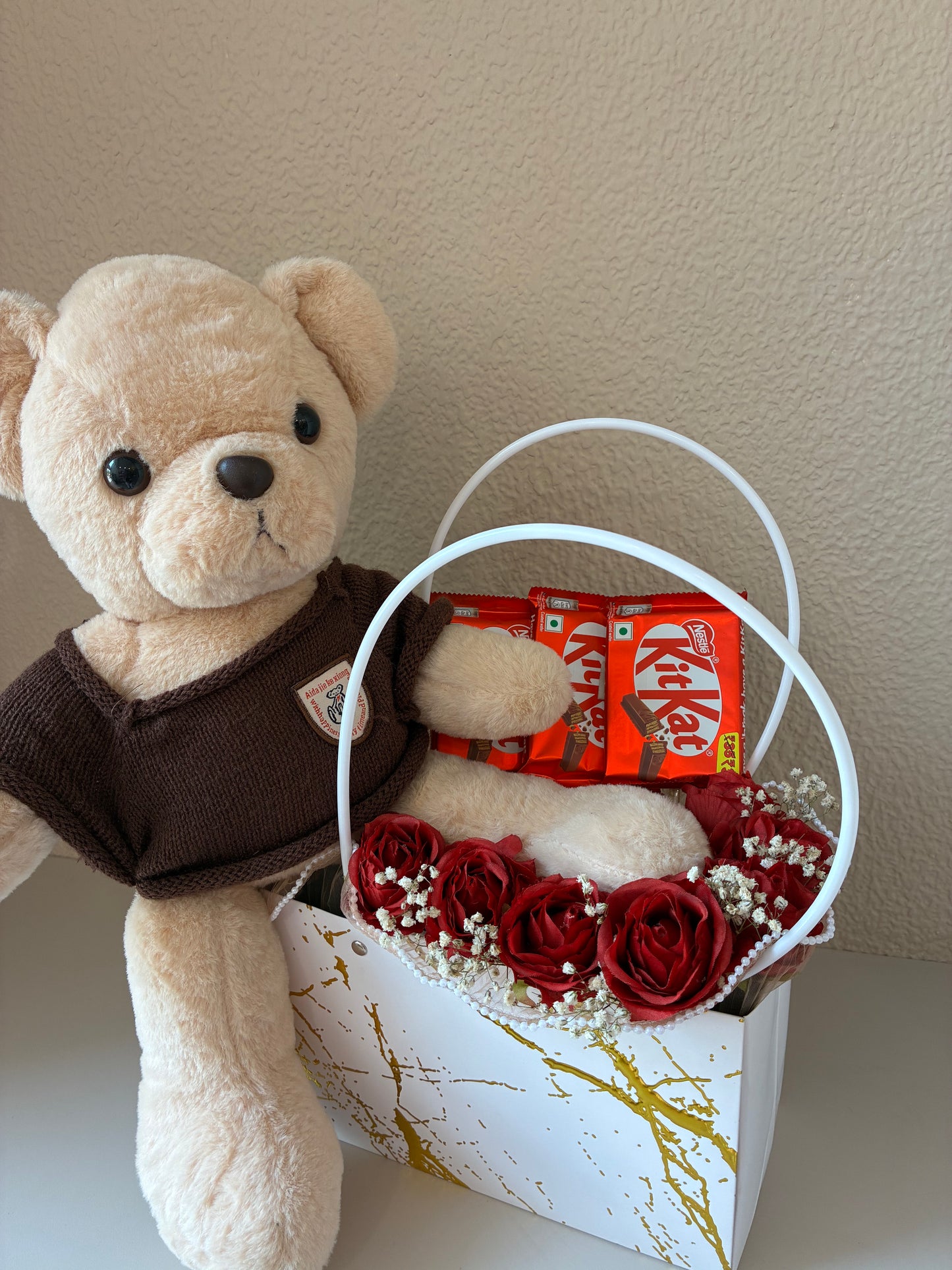 Cute Teddy Hamper – A Perfect Blend of Love, Roses & Chocolates