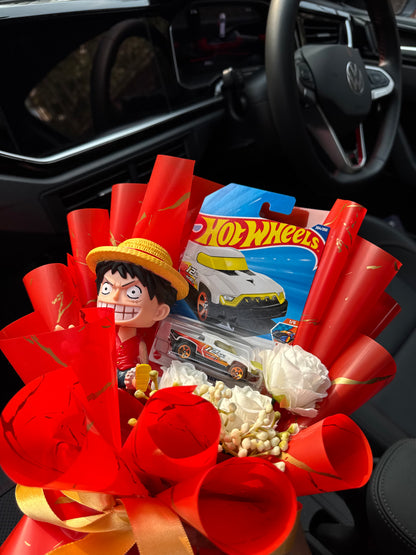 Luffy Hot Wheels Bouquet – A Grin That Refuses to Give Up