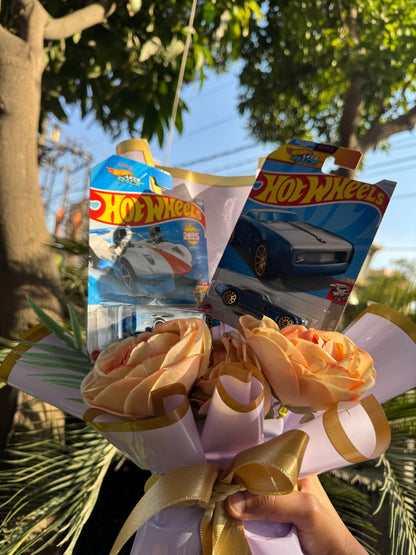 The Hot Wheels Bouquet - Lavender and Peonies