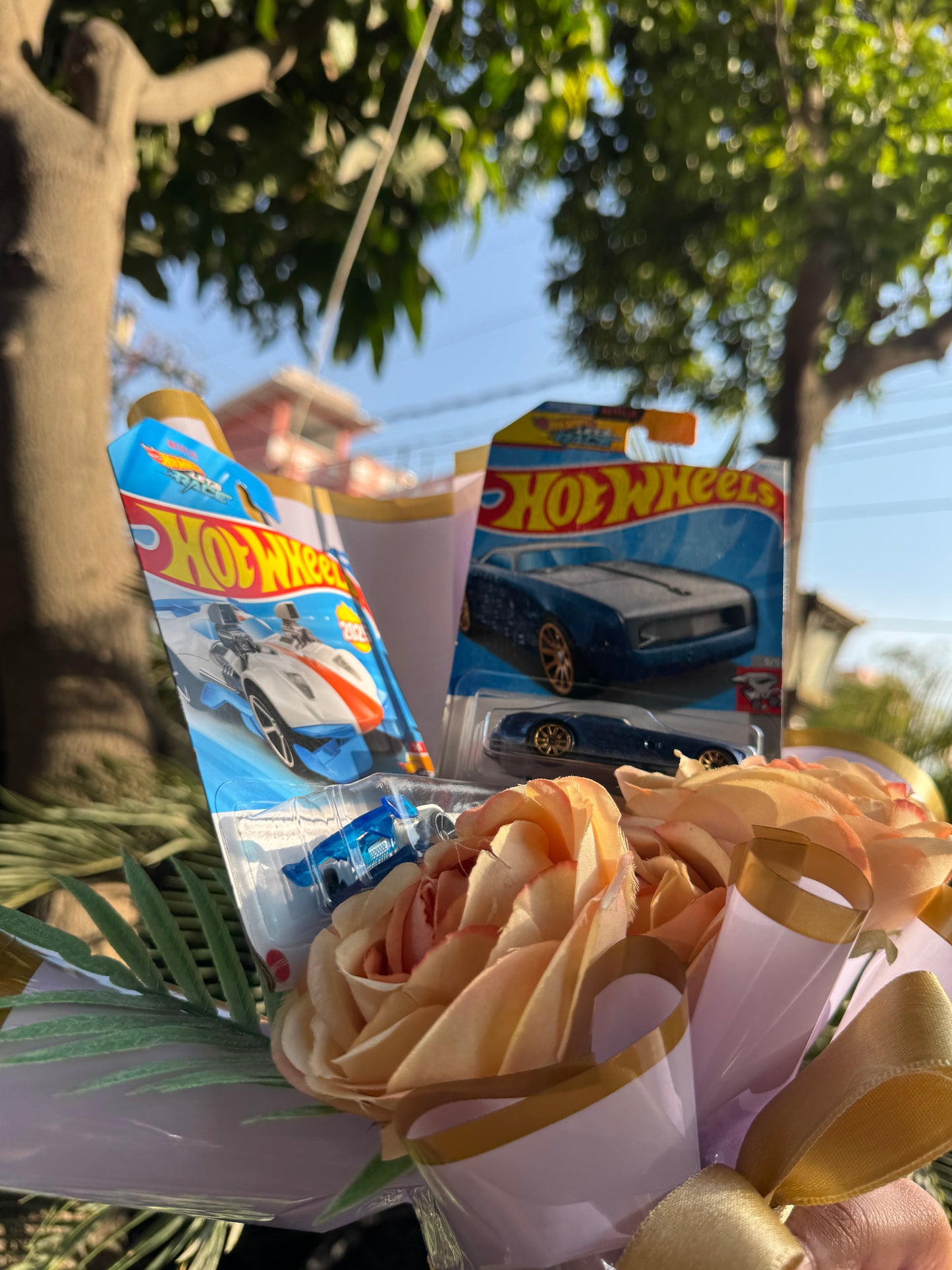 The Hot Wheels Bouquet - Lavender and Peonies
