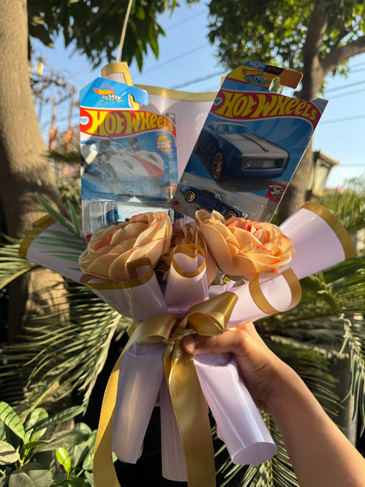 The Hot Wheels Bouquet - Lavender and Peonies