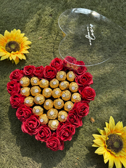 Ferrero Rocher Heart Rose Box – A Golden Expression of Love