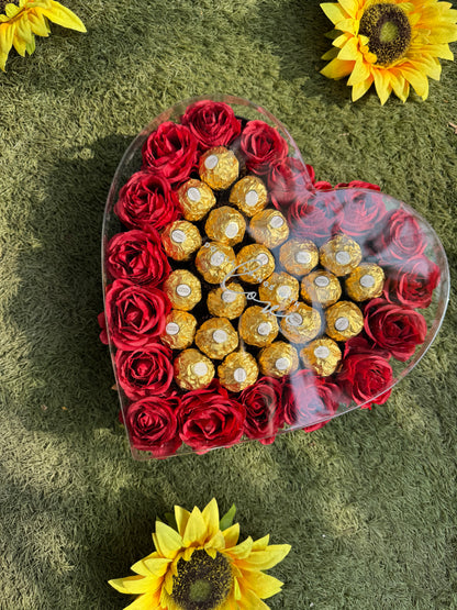Ferrero Rocher Heart Rose Box – A Golden Expression of Love