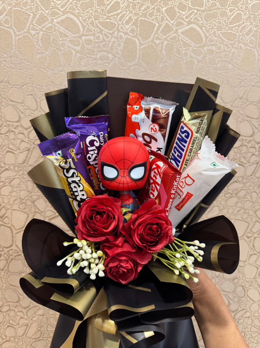 Spider-Man Chocolate Bouquet – He Catches Hearts