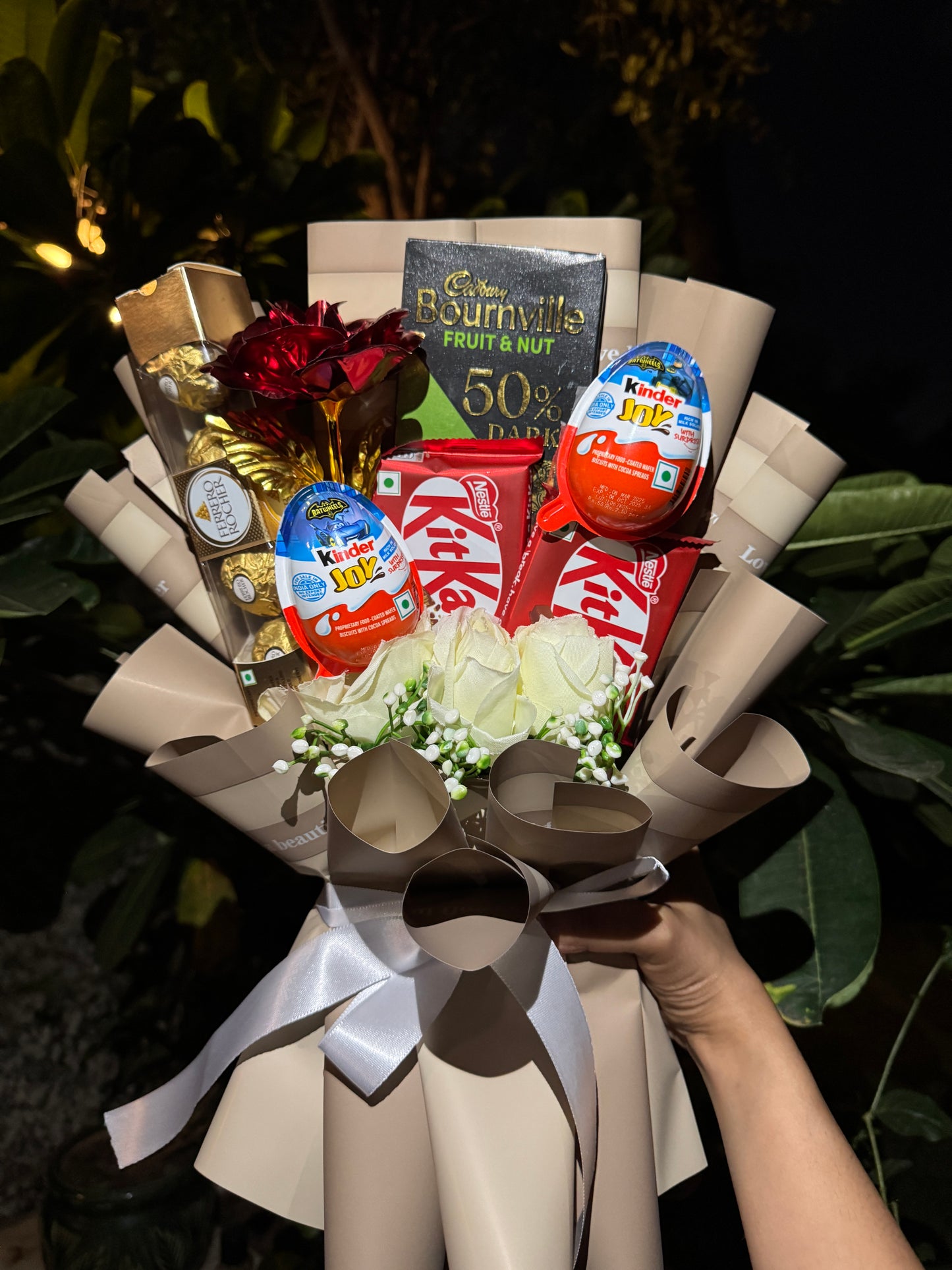 Decadent Choco Bloom Bouquet  – Ferrero Rocher, KitKat & Kinder Joy