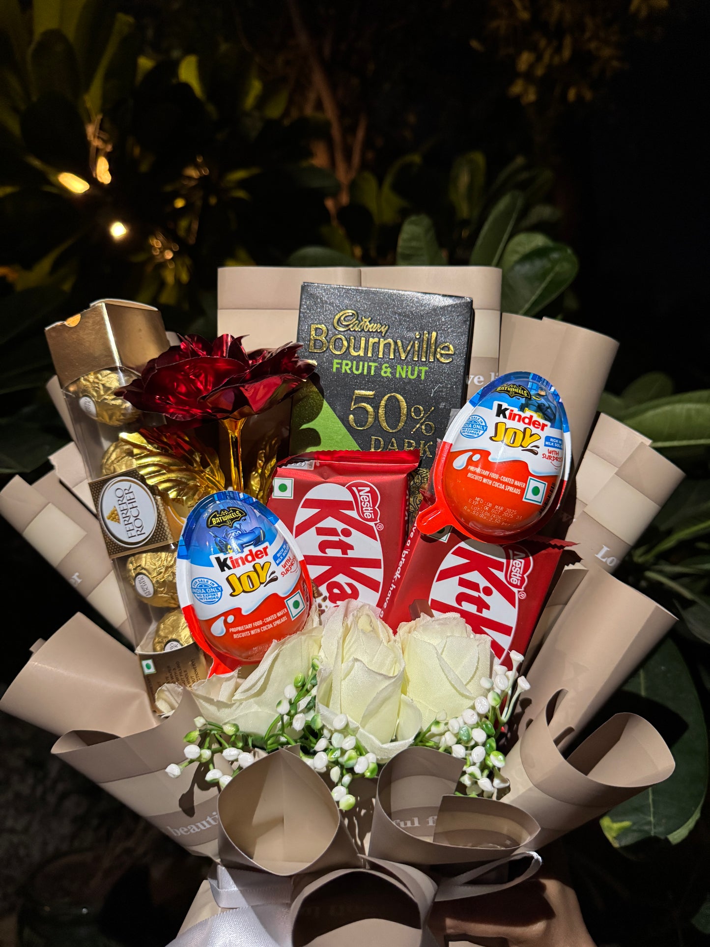 Decadent Choco Bloom Bouquet  – Ferrero Rocher, KitKat & Kinder Joy