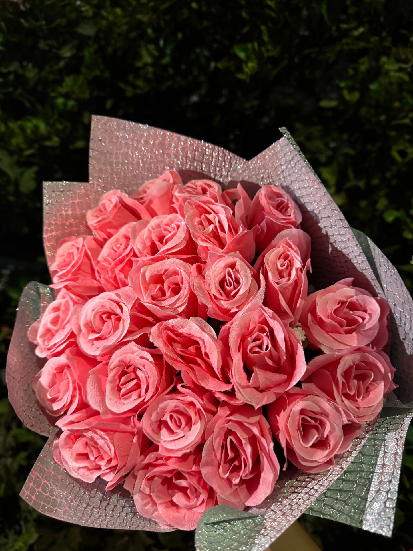 Pink Rose Glitter Bouquet