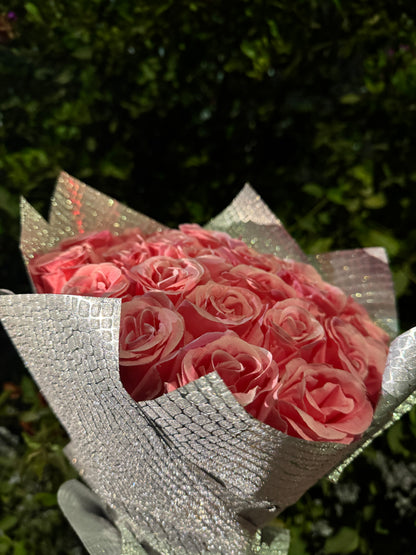 Pink Rose Glitter Bouquet