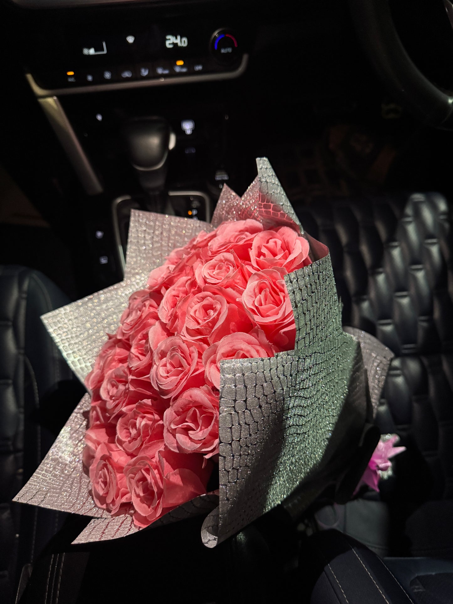 Pink Rose Glitter Bouquet