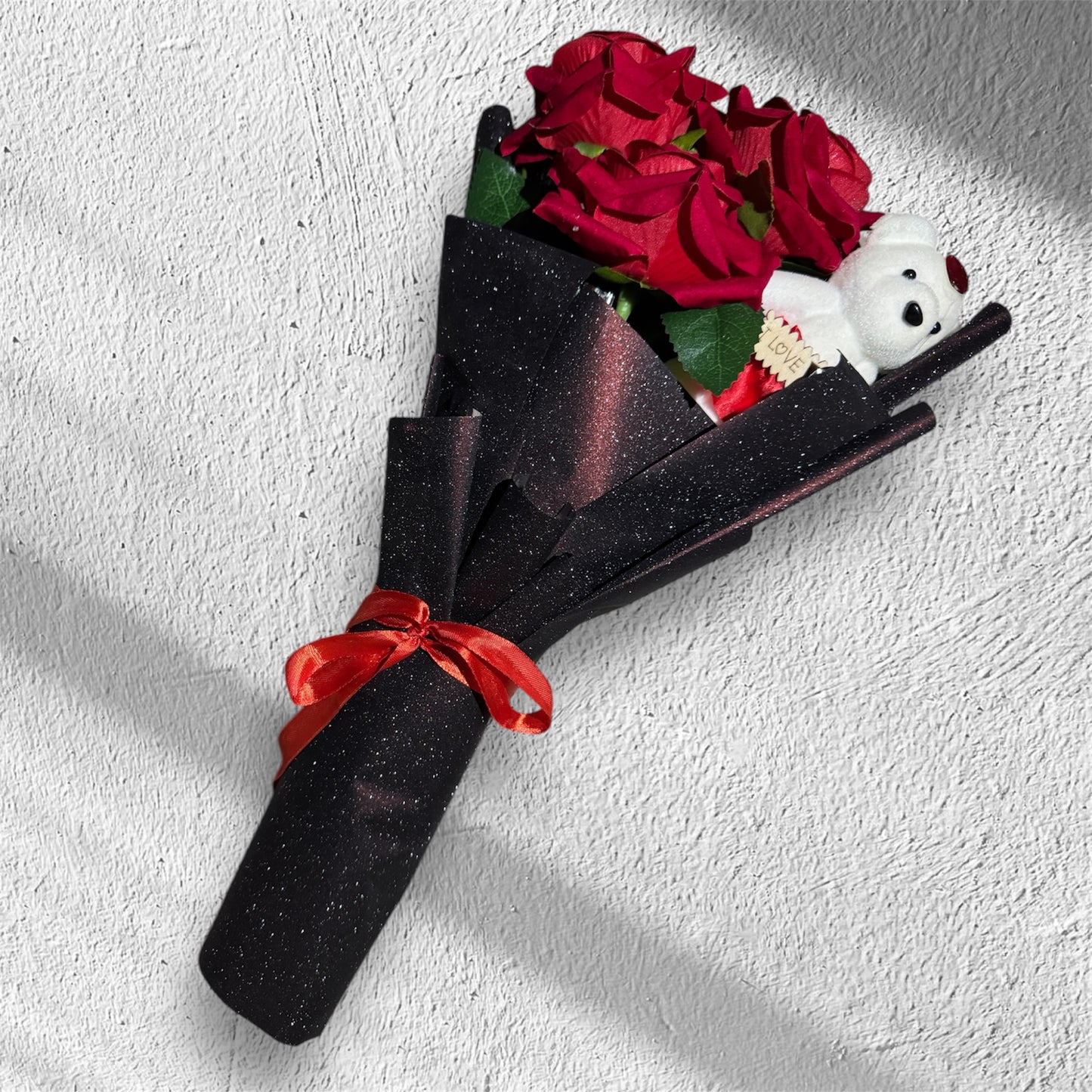Teddy Rose Glitter Bouquet