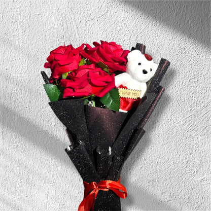 Teddy Rose Glitter Bouquet