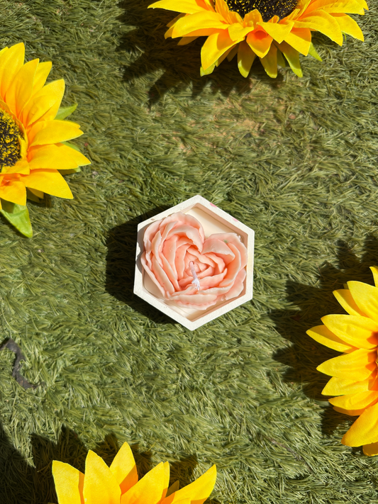 Rose Blossom Hexa Scented Candle – Elegant Floral Aroma