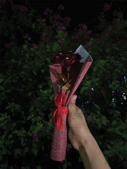 Metallic Rose Pearl Glitter Bouquet