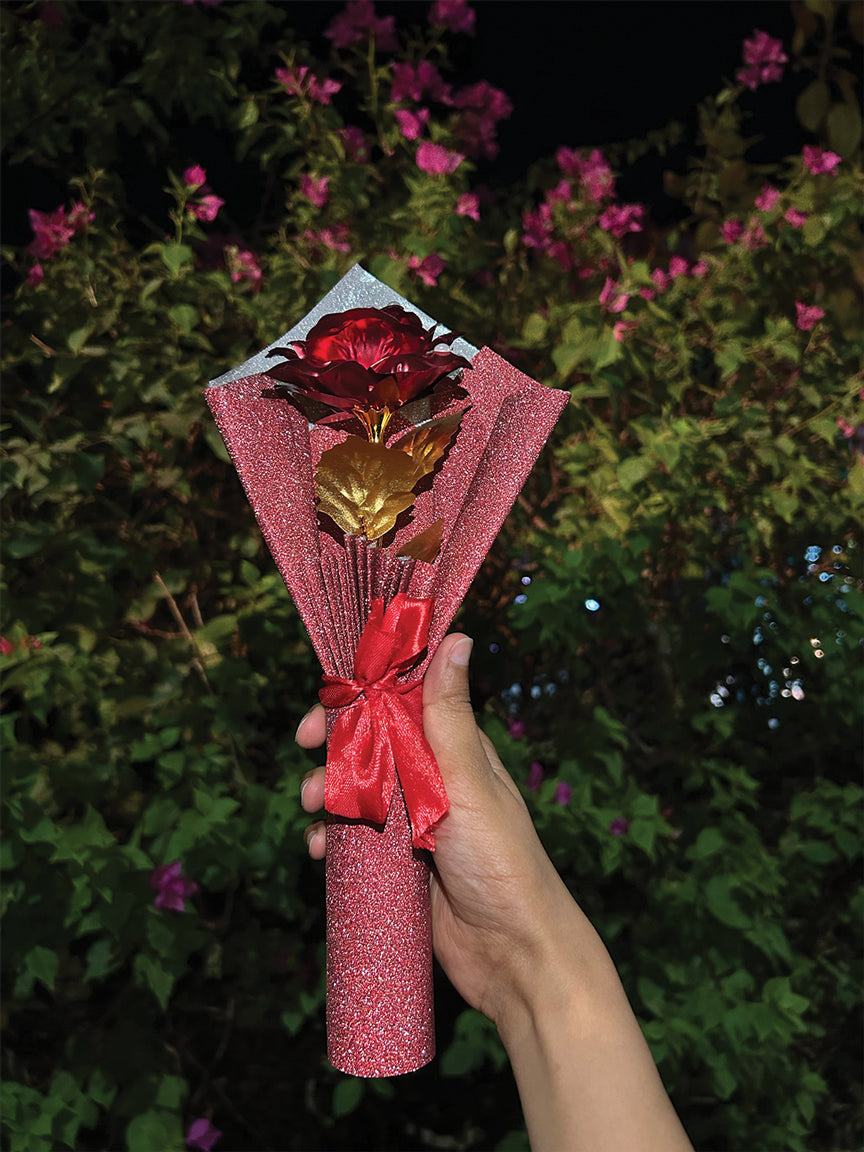 Metallic Rose Pearl Glitter Bouquet