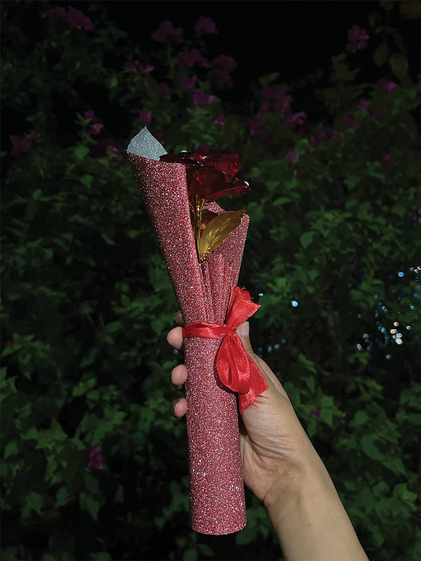 Metallic Rose Pearl Glitter Bouquet
