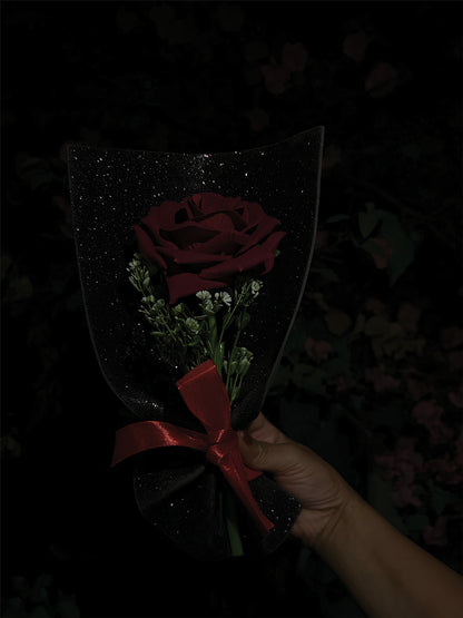 Single Rose Glitter Bouquet