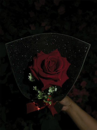 Single Rose Glitter Bouquet