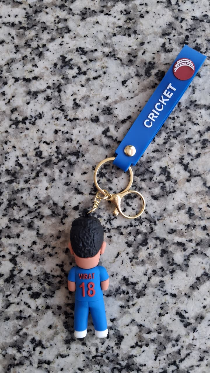 Virat Kohli Cricket Keychain – Premium Figure Keyring